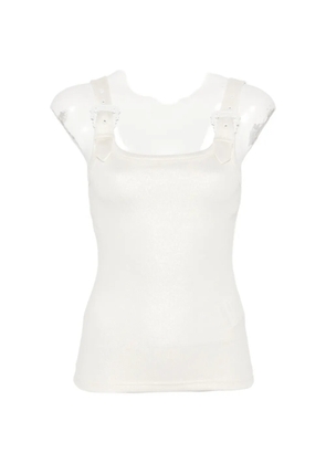 Versace Jeans Couture buckle-detail metallic-finish top - Neutrals