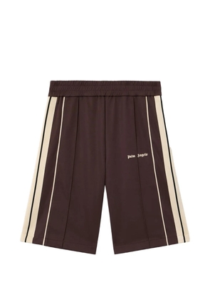 Palm Angels logo-stripe track shorts - Brown