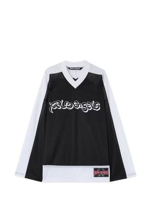 Palm Angels logo mesh long-sleeve T-shirt - Black