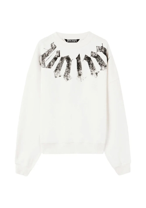 Palm Angels big neck logo sweatshirt - White