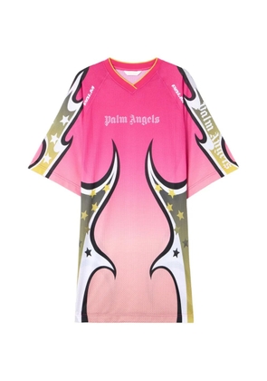 Palm Angels Racing graphic T-shirt mini dress - Pink
