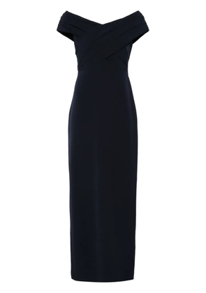 Lauren Ralph Lauren off-shoulder crepe gown - Blue
