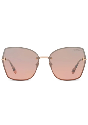 TOM FORD Eyewear Nickie oversized-frame sunglasses - Gold