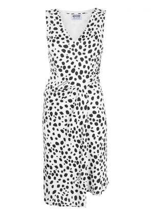 MOSCHINO JEANS polka dot-print gathered dress - White
