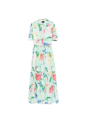 LAVI COUTURE floral-print pleated maxi dress - Green