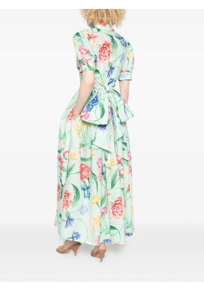 LAVI COUTURE floral-print pleated maxi dress - Green