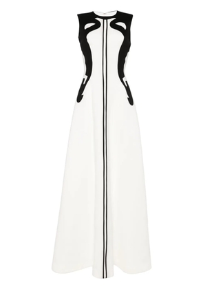 Saiid Kobeisy panelled sleeveless gown - White