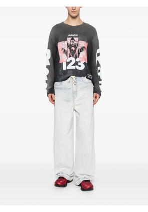 RIVINGTON ROI REBIS graphic-print long-sleeve T-shirt - Grey
