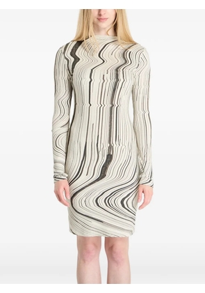 Desigual wavy striped mini dress - White