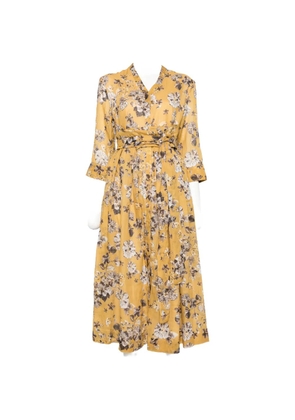 'S Max Mara floral-print tie-waist midi dress - Yellow