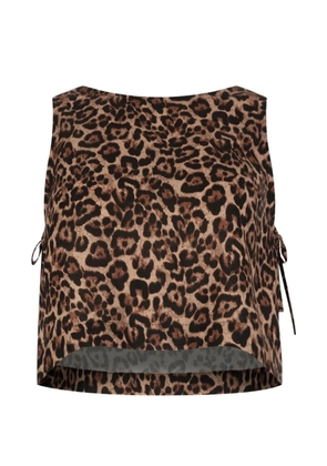 PARAMIDONNA leopard-print side-tie beach top - Brown
