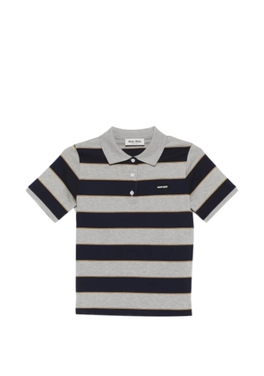 Miu Miu striped polo shirt - Grey