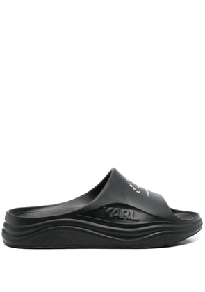 Karl Lagerfeld logo-print rubber slides - Black