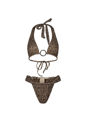 PARAMIDONNA Mirla leopard print two pieces swimsuit - Brown