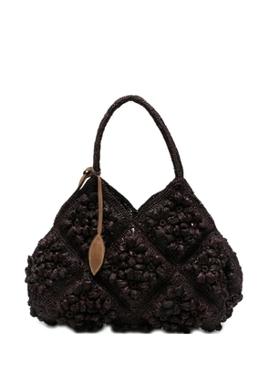 AFAR Desire floral-crochet tote bag - Brown