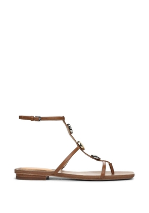 Veronica Beard Alba pebble-embellished sandals - Brown