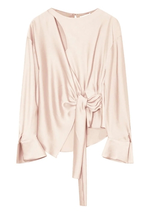 Simkhai Raffaella knotted long-sleeve top - Neutrals