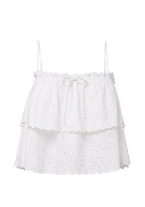 Veronica Beard Oseanna broderie-anglaise tiered top - White