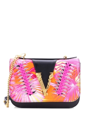 Versace Pre-Owned Virtus Flap Shoulder Bag Printed Leather with Braided Detail Small crossbody bag - Black