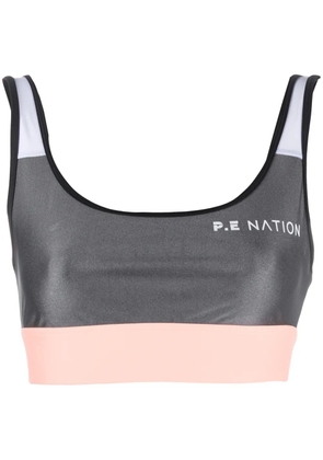 P.E Nation cropped logo print tank top - Grey
