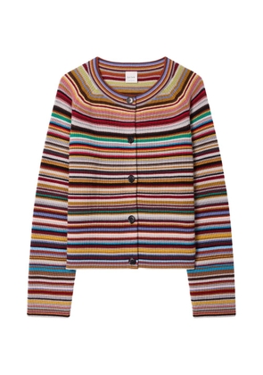 Paul Smith striped buttoned cardigan - Brown