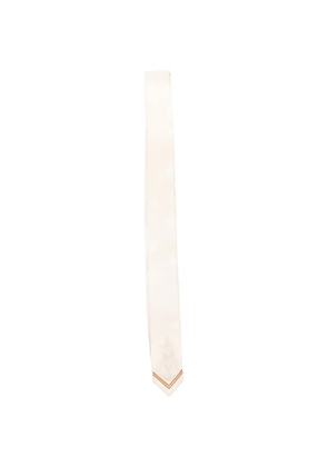 BODE embroidered satin tie - Neutrals