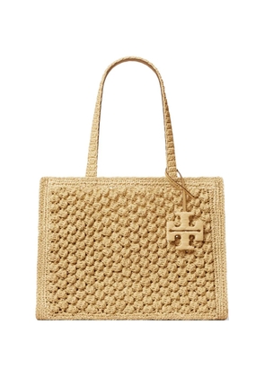 Tory Burch small Ella hand-crocheted popcorn tote bag - Neutrals
