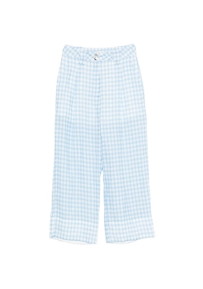 LIU JO pocket gingham-pattern trousers - Blue