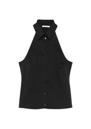 Patrizia Pepe button halterneck top - Black
