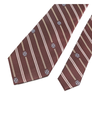Drôle De Monsieur diagonal-stripe tie - Red