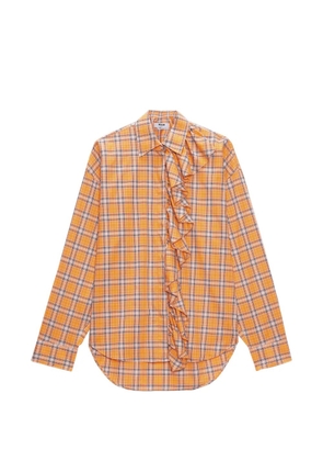 MSGM ruffled check shirt - Orange
