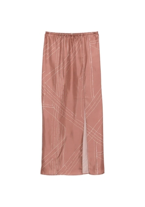Alysi geometric slit skirt - Pink