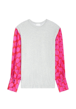 DRIES VAN NOTEN contrast-sleeves T-shirt - Grey