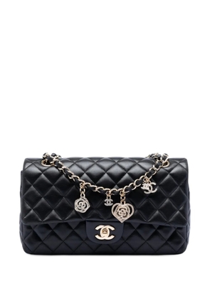 CHANEL Pre-Owned 2014 Medium Classic Lambskin Valentines Heart Charms Single Flap shoulder bag - Black