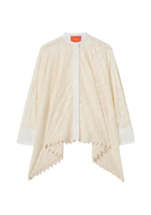 La DoubleJ lace collared shirt - Neutrals