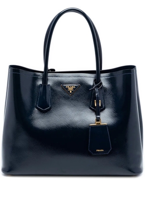 Prada Pre-Owned 2020-2025 Medium Saffiano Vernice Double satchel - Blue
