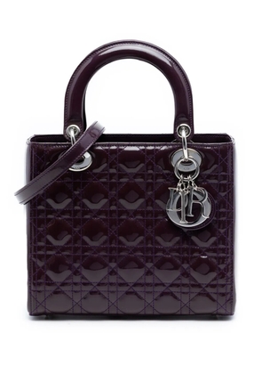 Christian Dior Pre-Owned 2015 Medium Patent Cannage Lady Dior satchel - Purple