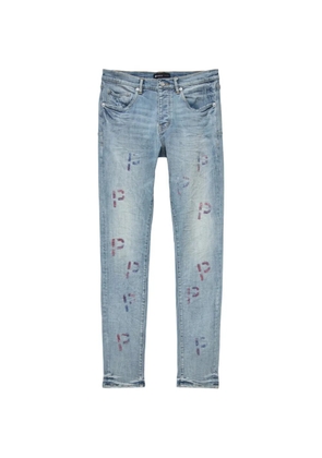 Purple Brand Punch P embroidered plaid jeans - Blue