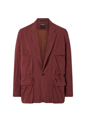 Zegna flap-pocket cotton jacket - Red