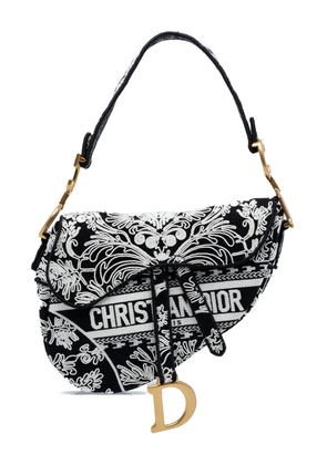 Christian Dior Pre-Owned 2022 Canvas Embroidered Ornamental Cornely Saddle Bag shoulder bag - Black