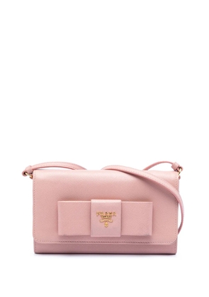 Prada Pre-Owned 2010-2024 Saffiano Lux Bow Wallet On Strap crossbody bag - Pink