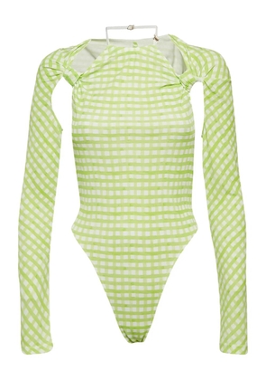 Jacquemus Pre-Owned Le Body Nodi checked bodysuit - Green