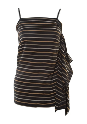 Chloé Pre-Owned striped asymmetrical drape top - Black