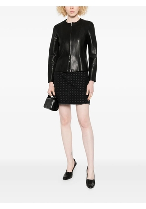 PINKO Laredo studded frayed mini skirt - Black