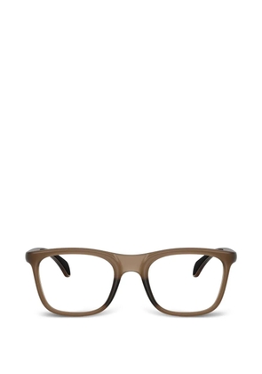 Moncler matte rectangle glasses - Brown