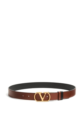 Valentino Garavani VLogo Signature reversible shiny calfskin belt - 30mm / 1.2 In. - Brown