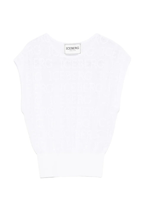 Iceberg logo-pattern vest - White