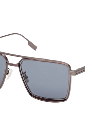 Zegna square pilot sunglasses - Brown