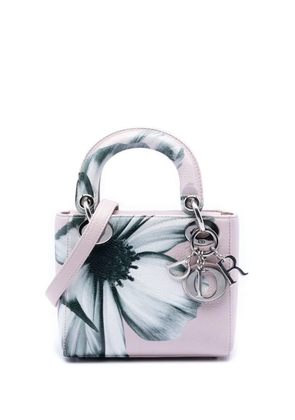 Christian Dior Pre-Owned 2014 Mini Deerskin Floral Printed Lady Dior satchel - Pink