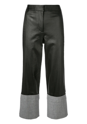 Tibi denim cuffed straight trousers - Black